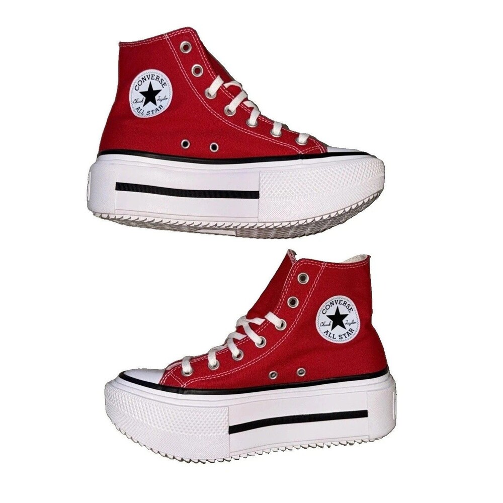 New Converse Chuck Taylor Lift Double Stack Hi- A15542C Red Shoes Women’s Size
